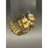 Ladies 18ct Yellow Gold Fancy Hoop Earrings