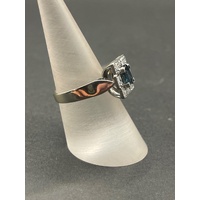 Ladies 18ct White Gold Diamond and Sapphire Ring