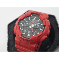 Casio G-Shock GA-100B Analog Digital Resin Strap Mens Red Watch 200m WR