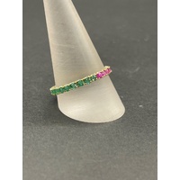 Ladies 14ct Yellow Gold Multi Coloured Gemstone Ring