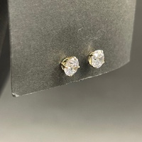Unisex 9ct Yellow Gold Cubic Zirconia Stud Earrings