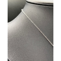 Ladies 925 Sterling Silver Belcher Link CZ Droplet Necklace