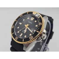 Casio Duro MDV106G-1AV Black Gold Mens Analog Dive Watch 200m Black Resin Band