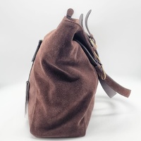Evity Suede Leather Tote Handbag Classic Brown