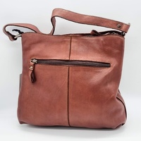 Evity Genuine Leather Shoulder Bag Crossbody Purse Reddish Brown with Dust Bag