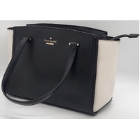 Kate Spade New York Patterson Drive Geraldine Satchel Black and Cream Colorblock