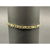Unisex 9ct Yellow Gold Anchor Link Bracelet