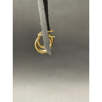 Ladies 9ct Yellow Gold Round Huggie Hoop Earrings