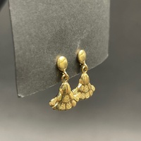Ladies 18ct Yellow Gold Fan Dangle Earrings