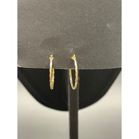 Ladies 9ct Yellow Gold Round Hoop Earrings