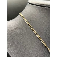 Ladies 9ct Yellow Gold Figaro Link Chain & Bar Pendant