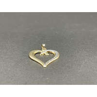 Ladies 9ct Two Tone Gold Heart Pendant