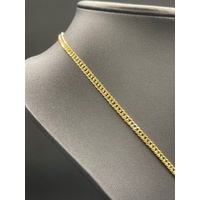 Unisex 18ct Yellow Gold Tight Curb Link Necklace & Crucifix Pendant