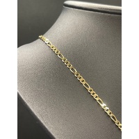 Ladies 9ct Yellow Gold Figaro Link Chain & Bar Pendant