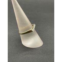 Mens 9ct Yellow Gold Diamond Signet Ring