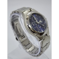 Calvin Klein CK Unisex Silver Watch Blue Dial Multi Function Display