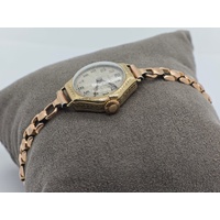 1930s Rolex Ladies Prima Watch 9ct Solid Gold Case Vintage Art Deco Timepiece