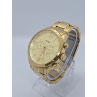 Fossil Flynn Chronograph Gold Tone Stainless Steel Mens Watch BQ1128 46mm 5ATM