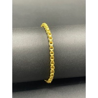 Unisex 23ct Yellow Gold Box Link Bracelet
