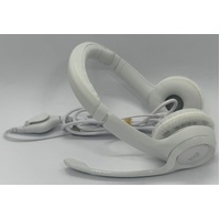 Logitech USB Wired Computer Headset White Noise Cancelling Microphone