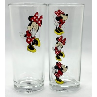 Disney Minnie Mouse Set of 2 Drinking Glasses 325ml Classic Cartoon Glassware