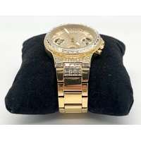 GUESS Ladies Gold Tone Crystal Set Multifunction Watch GW0320L2 36mm
