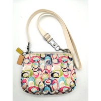 COACH Signature Stamped Poppy Multi Coloured Swingpack Crossbody Bag