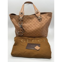 Gucci Guccissima Icon Tote Brown Leather Large Shoulder Bag Authentic