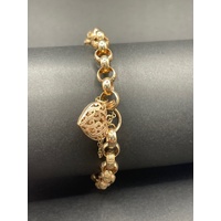 Ladies 9ct Rose Gold Belcher Link Bracelet