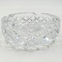 Unbranded Clear Cut Glass Ashtray Round Decorative Smoking