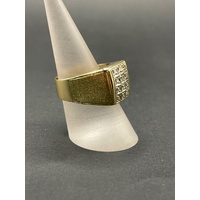 Mens 18ct Yellow Gold Diamond Ring