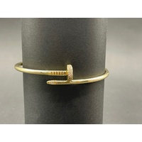 Ladies 18ct Yellow Gold Round Bangle