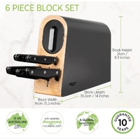Wiltshire Staysharp Triple Rivet Knife Block Set 6 Piece with Sharpener