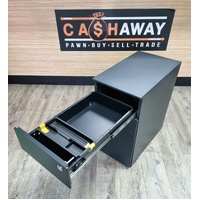 Stilford Pro Slim 3 Drawer Filing Pedestal Cabinet Black with Castors