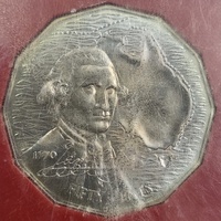 1970 Australian 50 Cent Coin Capt. James Cook R.N. Botany Bay April 1770 