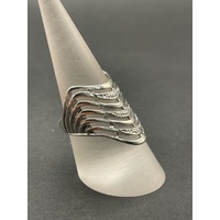 Ladies 9ct White Gold 7 Layer Diamond Ring