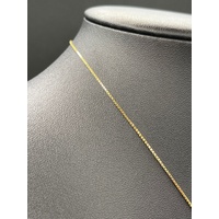 Ladies 18ct Yellow Gold Box Link Chain & Orange Gemstone Pendant