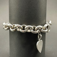 Ladies 925 Sterling Silver Belcher Link Bracelet