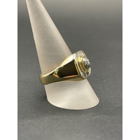 Mens 18ct Yellow Gold Diamond Ring