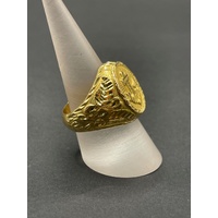 Mens 22ct Yellow Gold Anchor Ring