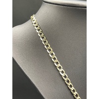 Unisex 9ct Yellow Gold Silver Filled Curb Link Necklace