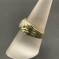 Unisex 9ct Yellow Gold Diamond Ring