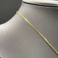 Ladies 18ct Yellow Gold Box Link Chain & Cross Pendant
