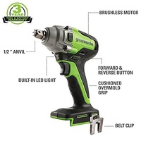 Greenworks 24V Brushless Impact Wrench Kit 2.0Ah Battery and Charger