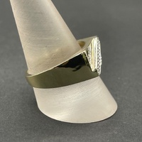 Mens 9ct Yellow Gold Signet Diamond Ring