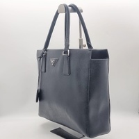 Prada Galleria Saffiano Leather Handbag Black Medium Tote Authentic