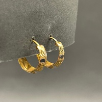 Ladies 22ct Yellow Gold Round Hoop Earrings