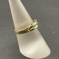 Ladies 9ct Yellow Gold Diamond Band Ring