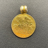 Unisex 22ct Yellow Gold Half Sovereign Coin Pendant