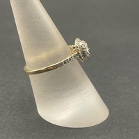 Ladies 9ct Yellow Gold Diamond Cluster Ring